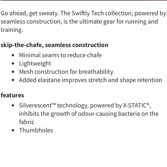 NWT Lululemon Swiftly Tech Cropped Long-Sleeve Shirt 2.0 Black / Black Size 8 - Picture 7 of 8